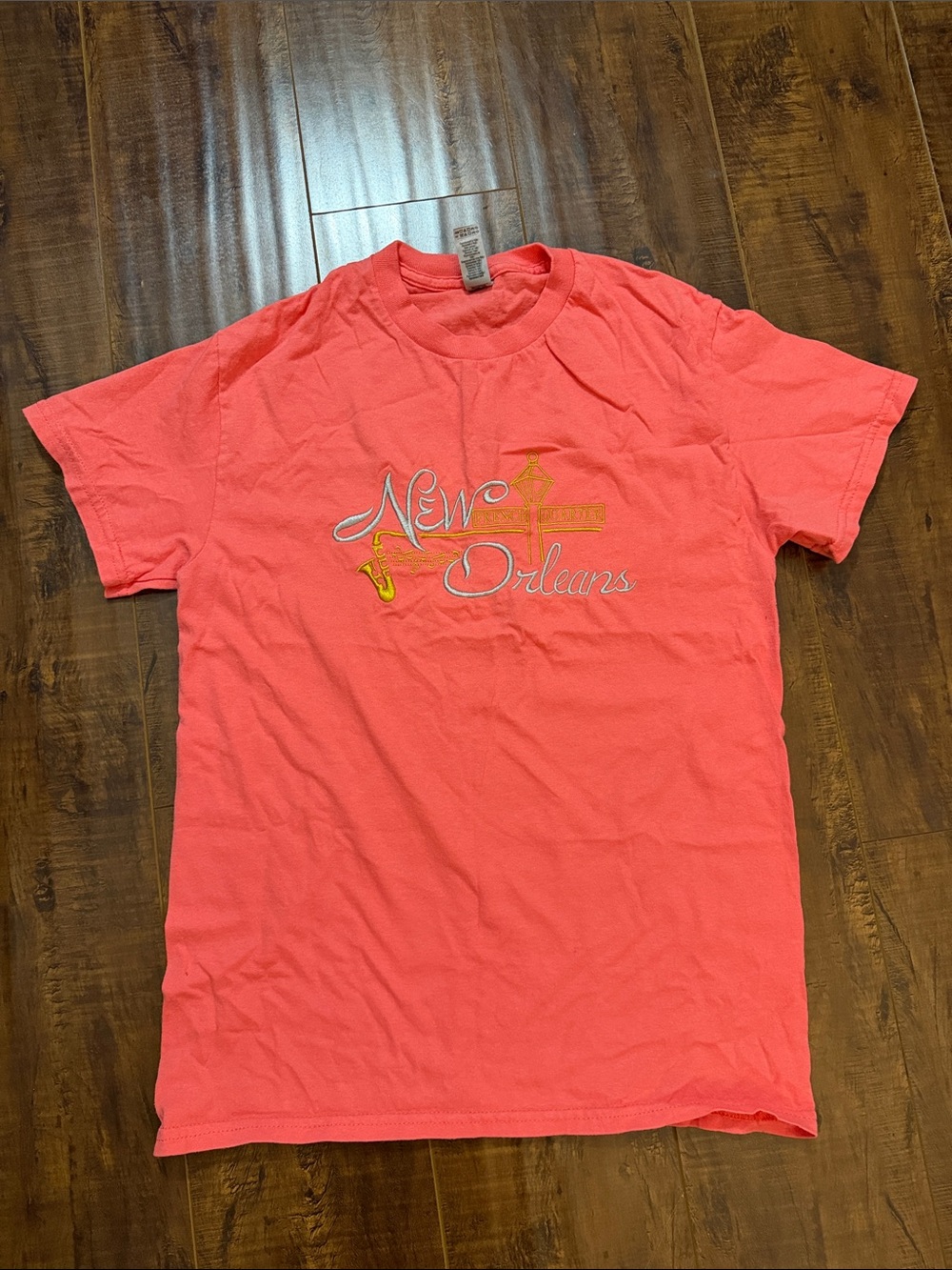 Gildan Coral New Orleans Graphic Short Sleeve Tee